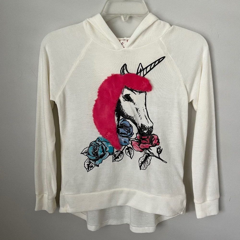 Belle Du Jour Girls M Unicorn Long Sleeve Hooded Top